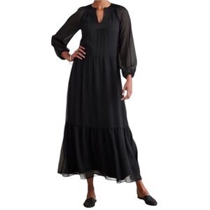 Soft Surroundings Olga Tiered Maxi Dress XL Whimisgoth Dark Romantic Boho